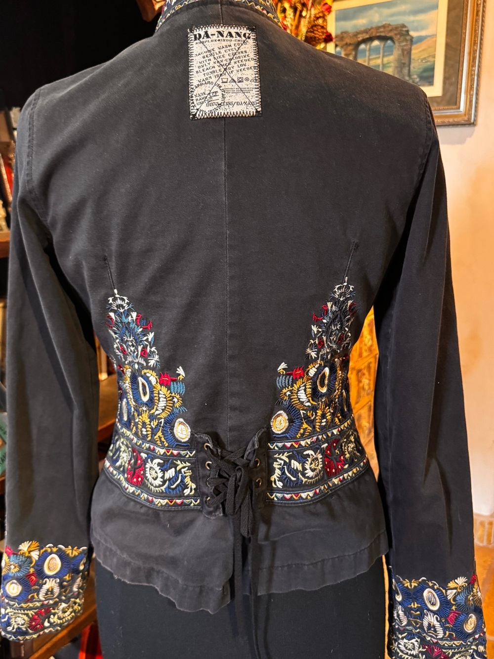 Embroidered Military-Style Jacket - black - Picture 5 of 13